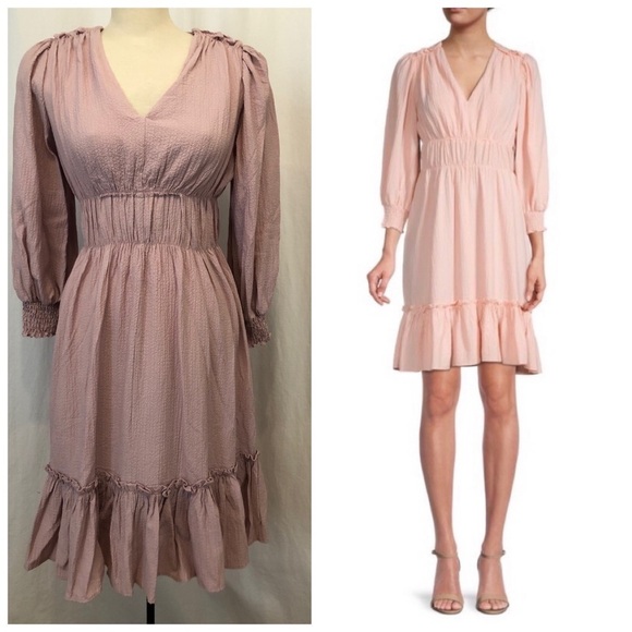 Calvin Klein crinkle gauze ruffle dress NWT size 4 - Picture 1 of 12